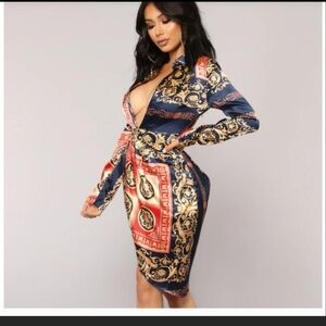 Fashion Nova Multicolor Patterned Dress